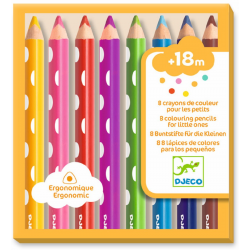 8 lápices de colores para los pequeños.
